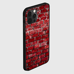 Чехол для iPhone 12 Pro Max Текстура красного кирпича, цвет: 3D-черный — фото 2