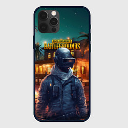 Чехол для iPhone 12 Pro Max PUBG персонаж в городе, цвет: 3D-черный