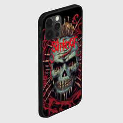 Чехол для iPhone 12 Pro Max Slipknot череп зомби, цвет: 3D-черный — фото 2