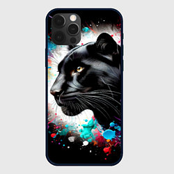 Чехол для iPhone 12 Pro Max Арт пантера - нейросеть, цвет: 3D-черный