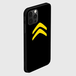 Чехол для iPhone 12 Pro Max Citroen logo yellow, цвет: 3D-черный — фото 2