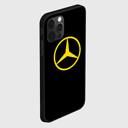 Чехол для iPhone 12 Pro Max Mercedes logo yello, цвет: 3D-черный — фото 2