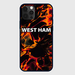 Чехол для iPhone 12 Pro Max West Ham red lava, цвет: 3D-черный