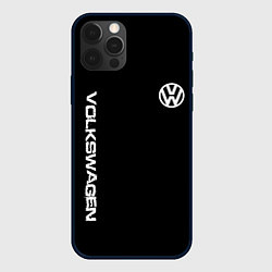 Чехол для iPhone 12 Pro Max Volkswagen logo white, цвет: 3D-черный