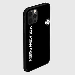 Чехол для iPhone 12 Pro Max Volkswagen logo white, цвет: 3D-черный — фото 2