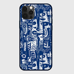 Чехол для iPhone 12 Pro Max Маски туземные абстракция, цвет: 3D-черный