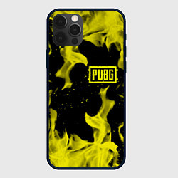 Чехол для iPhone 12 Pro Max PUBG жёлтый огонь, цвет: 3D-черный