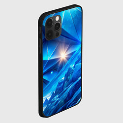 Чехол для iPhone 12 Pro Max Синяя объемная абстракция со вспышкой, цвет: 3D-черный — фото 2