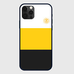 Чехол для iPhone 12 Pro Max За веру царя и святую триединую Русь желтая, цвет: 3D-черный