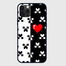 Чехол для iPhone 12 Pro Max Minecraft pattern love, цвет: 3D-черный