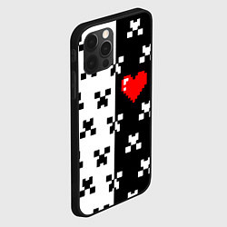 Чехол для iPhone 12 Pro Max Minecraft pattern love, цвет: 3D-черный — фото 2