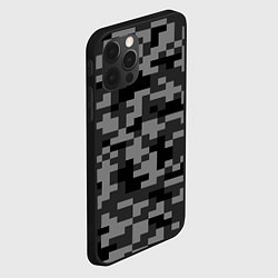 Чехол для iPhone 12 Pro Max Камуфляжные пиксели блэк, цвет: 3D-черный — фото 2