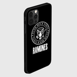 Чехол для iPhone 12 Pro Max Ramones rock logo, цвет: 3D-черный — фото 2