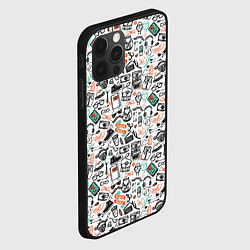 Чехол для iPhone 12 Pro Max Дудл хипстер, цвет: 3D-черный — фото 2