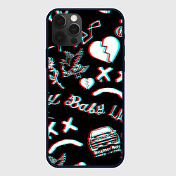 Чехол для iPhone 12 Pro Max Lil Peep logo glitch, цвет: 3D-черный