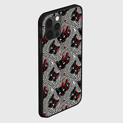 Чехол для iPhone 12 Pro Max Черные коты в оптической иллюзии, цвет: 3D-черный — фото 2