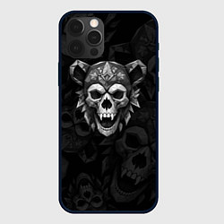 Чехол для iPhone 12 Pro Max Череп дикого медведя, цвет: 3D-черный