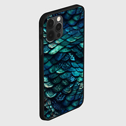 Чехол для iPhone 12 Pro Max Перламутровая змеиная кожа, цвет: 3D-черный — фото 2