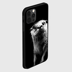 Чехол для iPhone 12 Pro Max Выдра любопытная, цвет: 3D-черный — фото 2