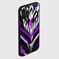 Чехол для iPhone 12 Pro Max Фиолетово-белые ломаные клыки, цвет: 3D-черный — фото 2