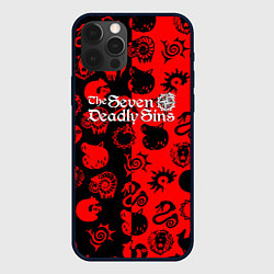 Чехол для iPhone 12 Pro Max 7 смертных грехов патттерн, цвет: 3D-черный