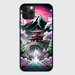 Чехол для iPhone 12 Pro Max Пейзаж Японии природа, цвет: 3D-черный