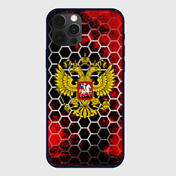 Чехол для iPhone 12 Pro Max Герб РФ краски броня, цвет: 3D-черный