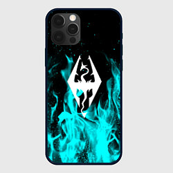 Чехол для iPhone 12 Pro Max The elder scrolls neon flame, цвет: 3D-черный