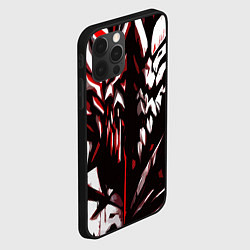 Чехол для iPhone 12 Pro Max White and red abstraction on a black background, цвет: 3D-черный — фото 2