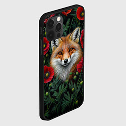 Чехол для iPhone 12 Pro Max Лис среди маков, цвет: 3D-черный — фото 2