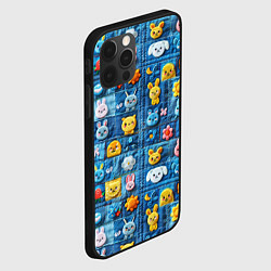 Чехол для iPhone 12 Pro Max Пэчворк с зайчиками, цвет: 3D-черный — фото 2