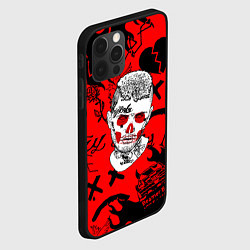 Чехол для iPhone 12 Pro Max Lil Peep логотипы, цвет: 3D-черный — фото 2