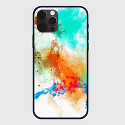 Чехол для iPhone 12 Pro Max Штрихи красок цветные, цвет: 3D-черный