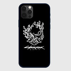 Чехол для iPhone 12 Pro Max Cyberpunk 2077 white, цвет: 3D-черный