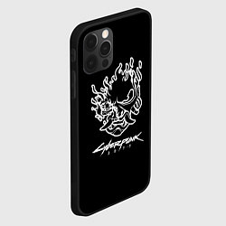 Чехол для iPhone 12 Pro Max Cyberpunk 2077 white, цвет: 3D-черный — фото 2