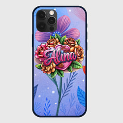 Чехол для iPhone 12 Pro Max Алина объемные розы, цвет: 3D-черный