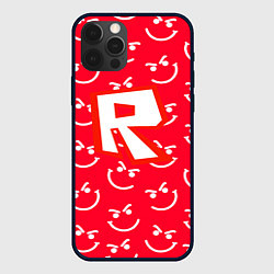 Чехол для iPhone 12 Pro Max Roblox smile pattern, цвет: 3D-черный