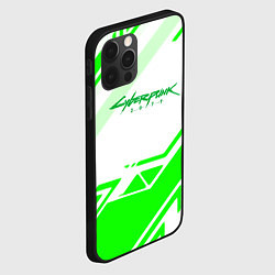 Чехол для iPhone 12 Pro Max Cyberpunk 2077 geometry green, цвет: 3D-черный — фото 2