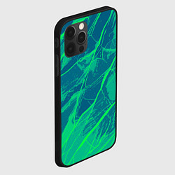 Чехол для iPhone 12 Pro Max Яркий сине-зелёный абстрактная текстура, цвет: 3D-черный — фото 2