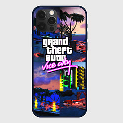 Чехол для iPhone 12 Pro Max GTA vice city коллаж, цвет: 3D-черный