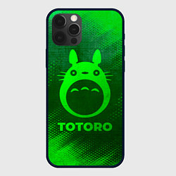 Чехол для iPhone 12 Pro Max Totoro - green gradient, цвет: 3D-черный