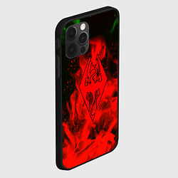 Чехол для iPhone 12 Pro Max Skyrim fire steel, цвет: 3D-черный — фото 2