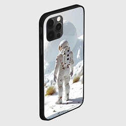 Чехол для iPhone 12 Pro Max Астронавт на белой планете, цвет: 3D-черный — фото 2