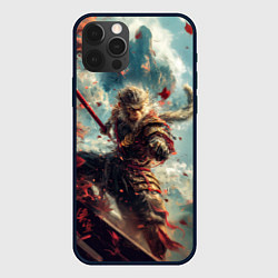 Чехол для iPhone 12 Pro Max Wukong с посохом, цвет: 3D-черный