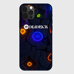 Чехол для iPhone 12 Pro Max Deadlock logo текстурные плиты, цвет: 3D-черный