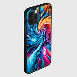 Чехол для iPhone 12 Pro Max Неоновая абстрактная спираль - нейроарт, цвет: 3D-черный — фото 2