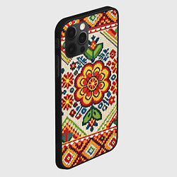 Чехол для iPhone 12 Pro Max Классические русские узоры и орнамент, цвет: 3D-черный — фото 2