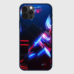 Чехол для iPhone 12 Pro Max Неоновая абстракция кубы, цвет: 3D-черный