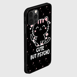 Чехол для iPhone 12 Pro Max Cute but psycho cat, цвет: 3D-черный — фото 2