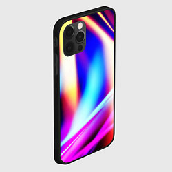 Чехол для iPhone 12 Pro Max Неоновые лучи абстракция, цвет: 3D-черный — фото 2